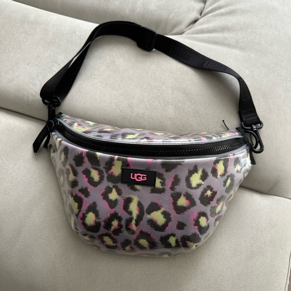 UGG Handbags - New UGG Nasha Clear Crossbody Belt Bag Fanny Pack Purple Pink Cheetah